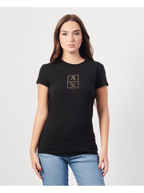 T-shirt Armani Exchange noir avec logo et applications ARMANI EXCHANGE | 6DYT35-YJCTZ1200